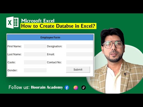 How to Create Database in Excel | Hoorain Academy #excel #database #recordmacro #macro #exceltips