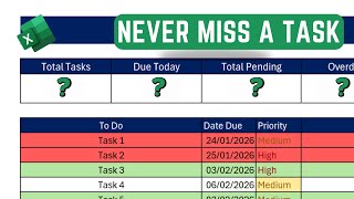 Automated Excel To-Do List (With Conditional Formatting)