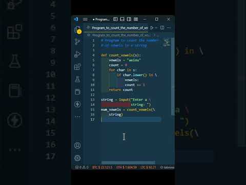Python | Count Number of Vowels   #shorts