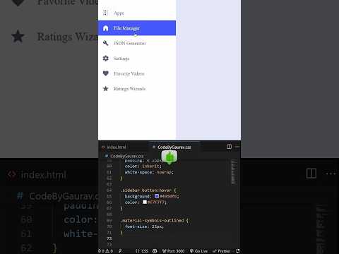 sidebar design htm and css #improvecodingskills #coding #frontend #html #css