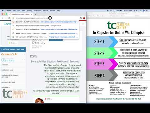 ELAC Transfer Center Online Workshop Registration