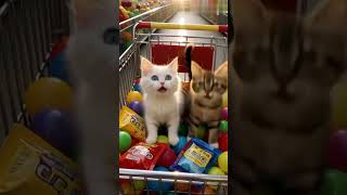 Cutest shopping buddies ever 🛒🐾CatShoppingSpree #CutestDuo #ShoppingBuddies #CatLoversClub #toocute