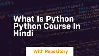 What is python python course in hindi