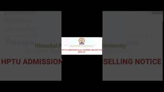 Himachal Pradesh Technical university B.tech Lateral Entry and other courses short notification..