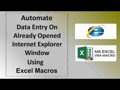 How to automate already opened Internet Explorer using excel macros