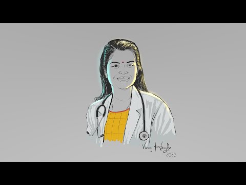 Virtual reality art by Vinay Hegde, sketch of Dr.Madhuri in tilt brush Cosmic Splash