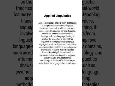 Applied limguistics. #linguistics #english #englishlinguistics #languageandlinguistics