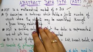 Abstract Data Type | DS |  Data Structures | Lec-05 | Bhanu Priya