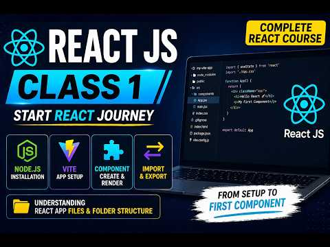 Learn React JS from Scratch | Class 1 | Setup, Components & Folder Structure
