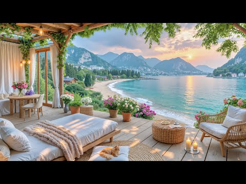 🐚 Tranquil Sunset Café Vibes | Smooth Jazz & Ocean Serenity for Rest & Emotional Balance