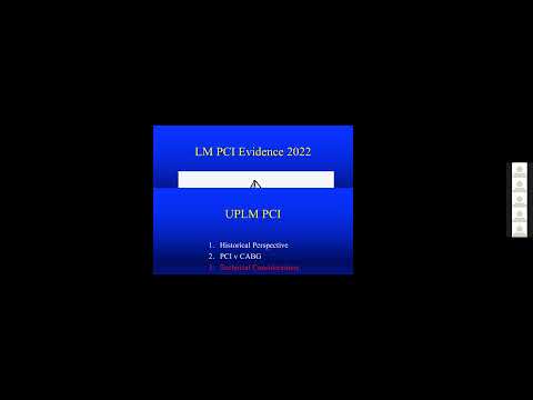 PCI for Left Main Stenosis. Dr S Pfau. Jan 12 2022