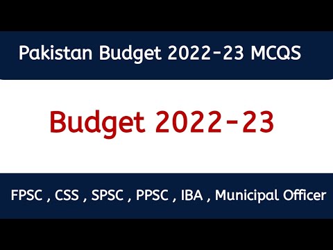 Pakistan Budget 2022-23 Most Important MCQS #naeemullahmahar #study #studyiqias