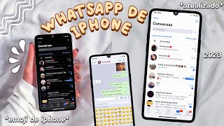 SAIU🔥 Whatsapp igual iPhone no android ATUALIZADO IOS 16 *watusi 3 imune com emoji do iPhone*💕