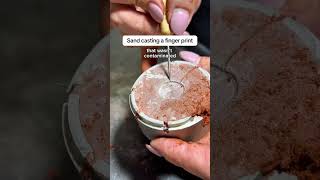 Sand casting a finger print #sandcasting #fingerprintjewellery #makingjewellery #handmadejewelry