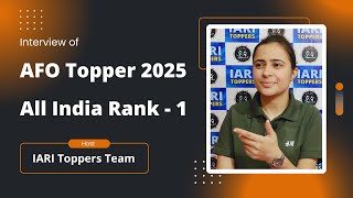 IBPS AFO Topper 2025 - Interview by IARI Toppers Team || AIR-1 Ms.Arthy || Agriculture Field Officer