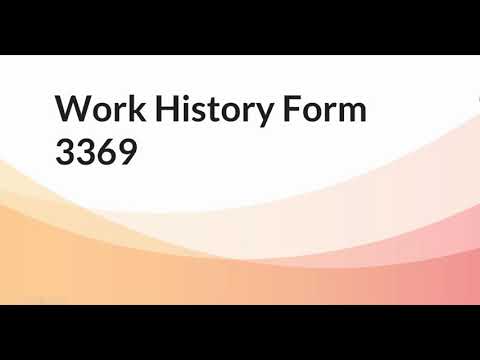 Work History Form Preparation - Social Security Disability