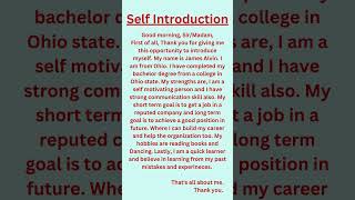 Self Introduction In English #shorts #selfintroduction #viral