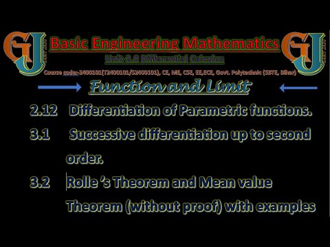 Rolle's Theorem & Mean Value Theorem  MVT Part-22 #BasicEngineeriongMath #Polytechnic #sbte #beu #11