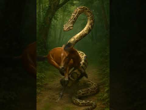Snake Drops from Tree on Baby Horse?! 🐍🐎😱 #shorts