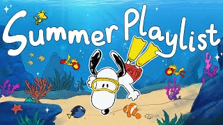 Relaxing Summer Jazz Playlist 🐾🌊 | Happy Vibes & Ocean Fun with Snoopy