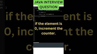Java Interview Question  #Separate 0's and 1's from an Array