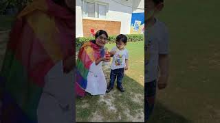 My first holi in School #happyholi #kidsfun #holikimasti