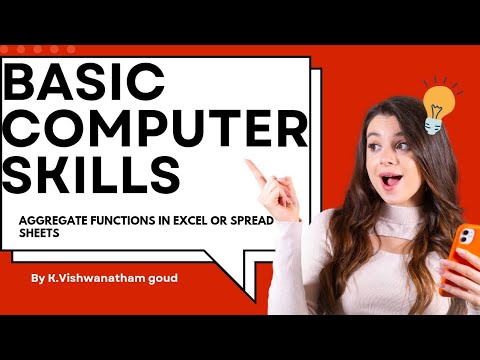 #Basic computer skills - aggregate functions in excel or spread sheets class 17