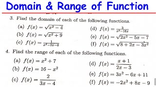How to find the domain and range  the function