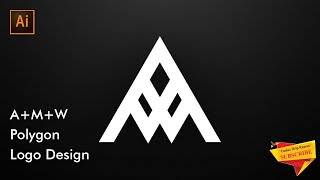 A+M+W polygon Logo Design | Polygon Logo Design In Adobe Illustrator CC | Illustrator Tutorial
