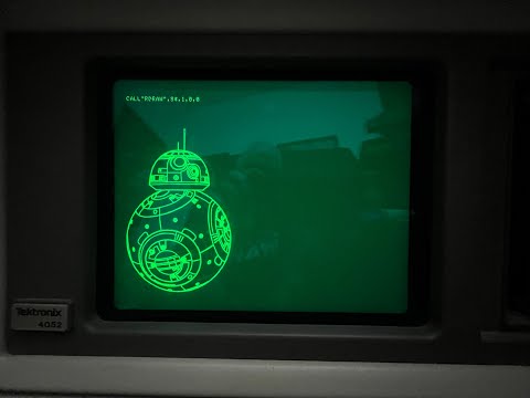 Tektronix 4054A computer displays Star Wars BB-8