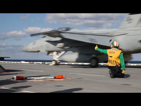 F/A-18E Takeoff And Landing on the newly built USS Gerald R. Ford (CVN 78)
