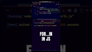for...In Array Iteration in JavaScript 🤯🤯 #shorts #programming #javascript #youtubeshorts