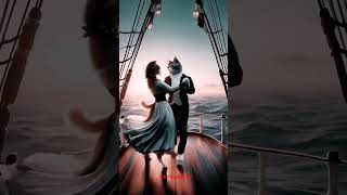 Cat and titanic Love story 😍💗 #catvideos #cartoon #cat #catshorts #catreels #catexamstips