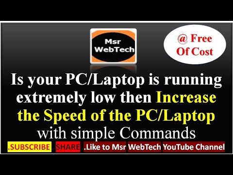 Increase the speed of the PC/Laptop with simple Commands
