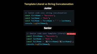 Difference between String concatenation and Template literals .#javascript#shorts#coding#programming