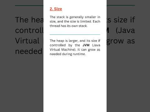 Undestanding Stack Vs Heap memory in Java - Size & Lifetime of Variables