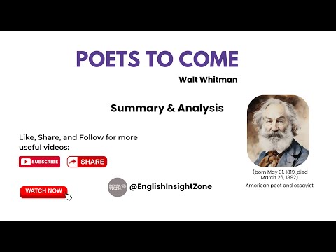 Poets to Come summary Walt Whitman Hindi Urdu line by line Summary Explanations