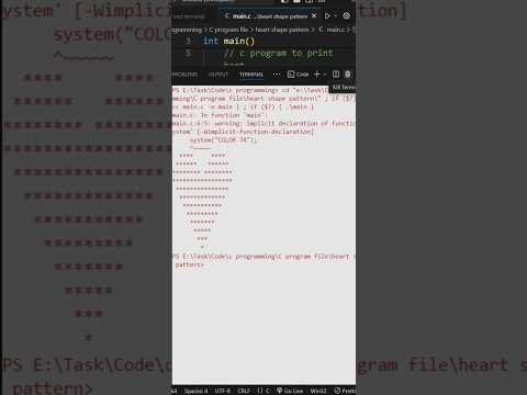 Print heart shape pattern in c programming | Shafiq Al Zabir | Shokher Ayna | @HabluProgrammer