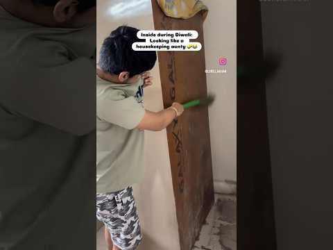 Hero outside 💪, cleaner inside 🧹—Diwali double life 😂✨ #Diwali #Relatable #desilifestyle #trend