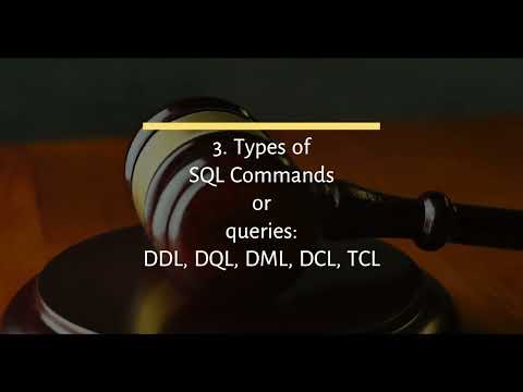 3 . Types of  SQL queries DDL, DQL, DML, DCL, TCL