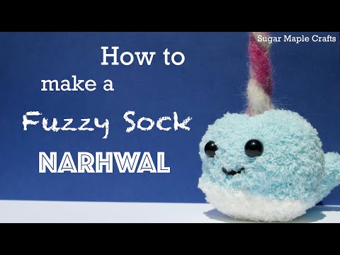 DIY Narwhal Fuzzy Sock Plush Tutorial