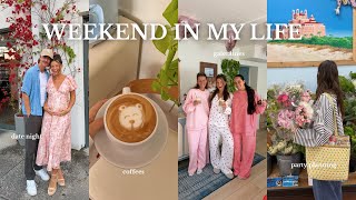 weekend in my life: hosting galentines, date night, and friends