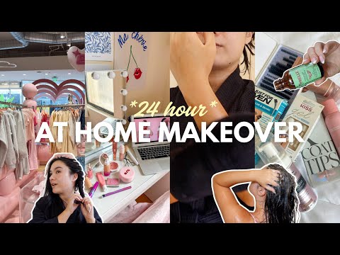 24 HOUR GLOW UP WITH ME | heatless curls, makeup, skincare, hair oiling + more!