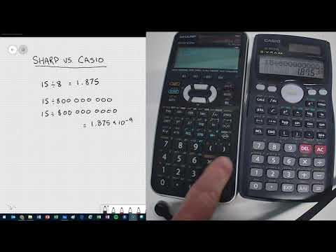 Sharp Calculators - Misleading Results - Comparison vs Casio for answers around 10^-9 (0.000000001)