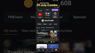 HAMSTER KOMBAT AIRDROP DAILY COMBO CARDS TODAY JULY 01#hamsterkombat #airdrop #mining #combo