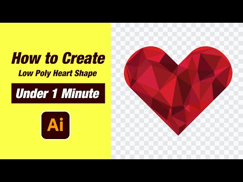 How to Create Low Poly Heart Shape Design in Under 1 Minute | Illustrator Tutorial