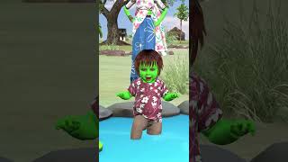 Magarmach🐊 was in the pond but the small Amara door was opened and she ran, wow #funny #comedy