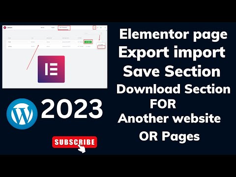 Elementor page export import/Elementor page duplicate/Elementor Section Download for another website