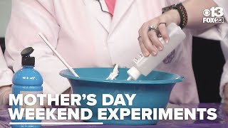 Mother’s Day weekend experiments with Mad Science of Maine