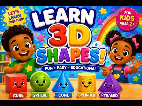 3D Shapes for Kids 🟢🔺🔷 | Fun Learning with Animation